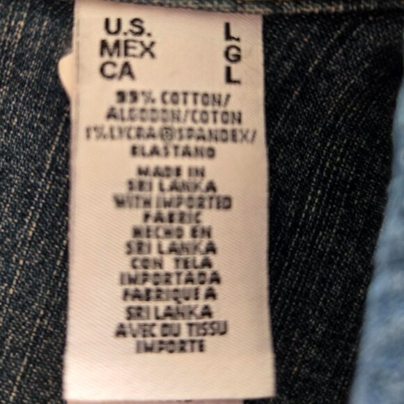 Axcess Liz Claiborne Stretch Denim Jean Jacket Women's Large Blue NICE! - Picture 8 of 11